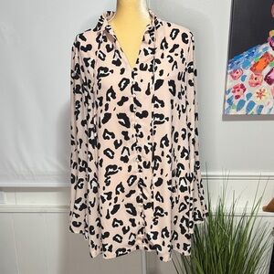 Leopard Print Button-Up Dress